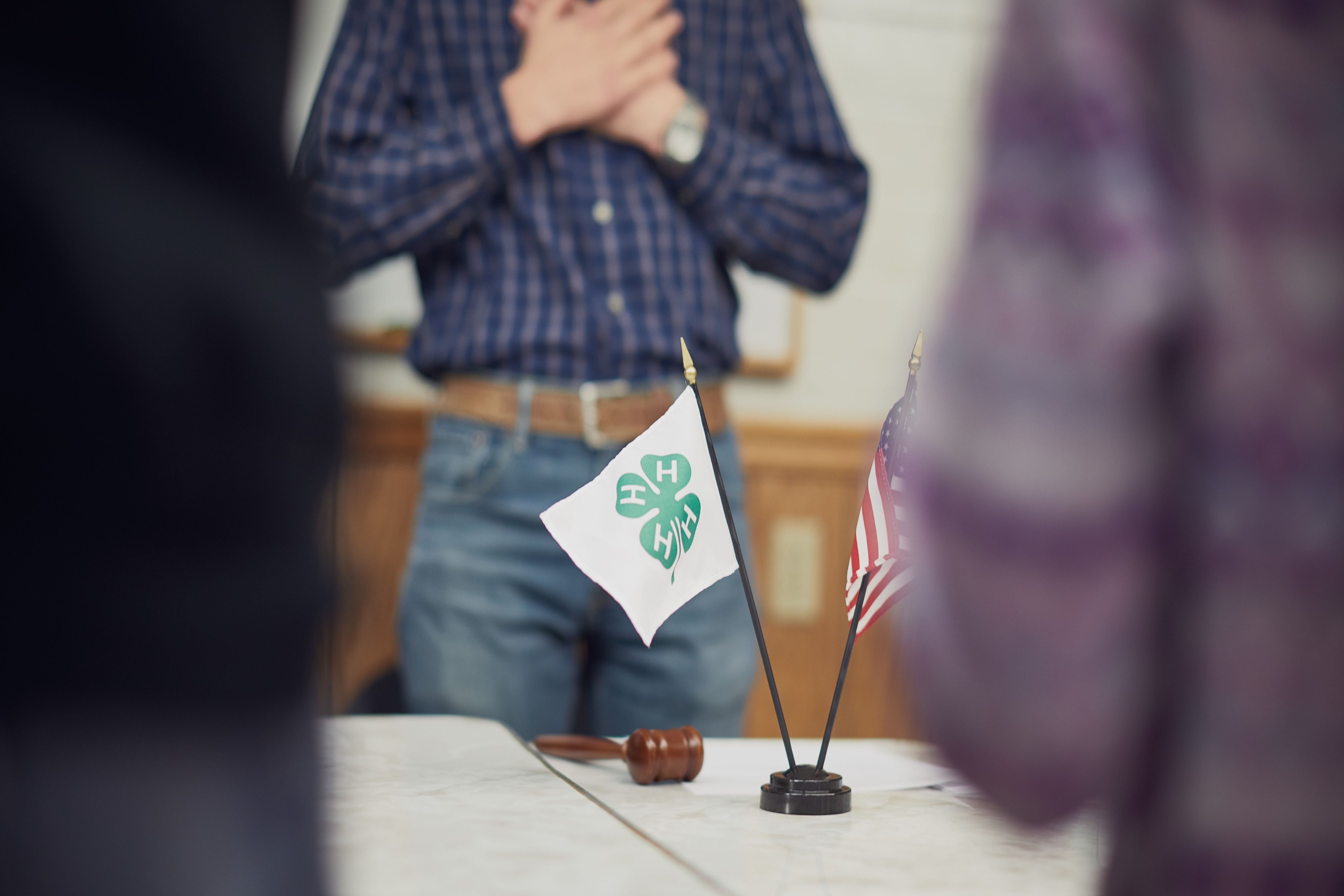Meeting with 4-H Flag